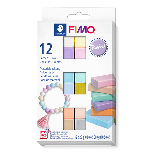 Klei Fimo  soft colour pak à 12 pastel kleuren Klei Fimo  soft colour pak à 12 pastel kleuren
