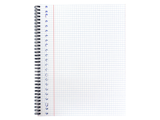 notebook, grid paper, spiral bound, white, grid pattern