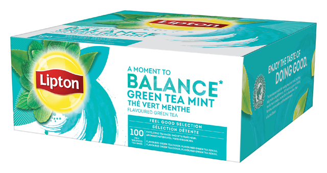 Thee Lipton Balance green tea mint 100x1.5gr Thee Lipton Balance green tea mint 100x1.5gr