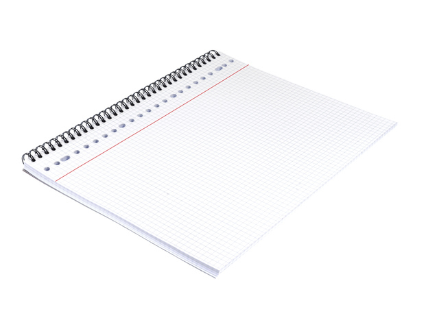 schriftblok, notitieboek, ruled notebook, spiraalblok, ruw papier