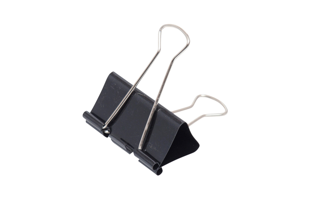 Papierklem MAUL 213 foldback 50mm zwart 12 stuks