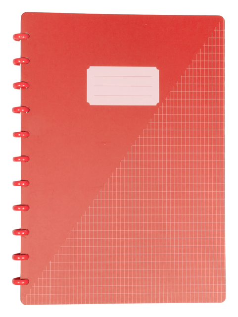 notitieboek, spiraleband, rode kaft, grid patroon, ring binder