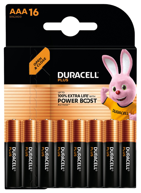 Batterij Duracell Plus Powerboost 16x AAA Batterij Duracell Plus Powerboost 16x AAA