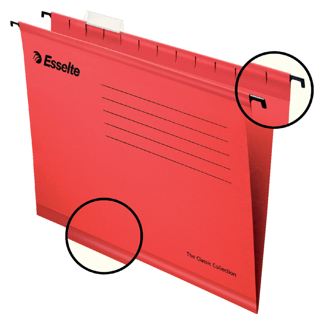 Hangmap Esselte Classic folio V-bodem 382x240mm rood Hangmap Esselte Classic folio V-bodem 382x240mm rood