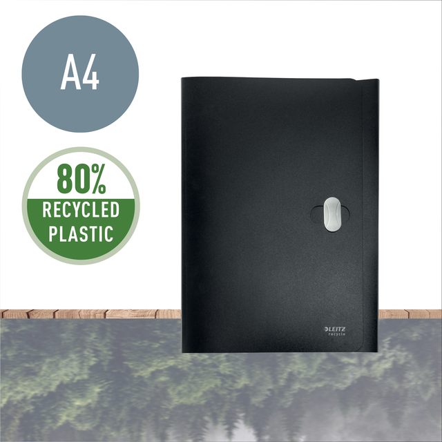 A4, recycled plastic, portefeuille, kleur zwart, professioneel