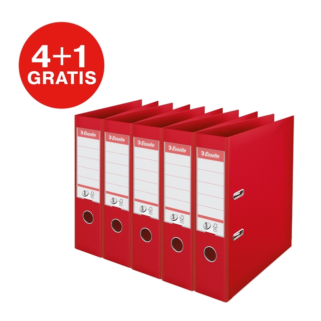 Ordner Esselte Vivida No.1 multipack 75mm A4 5 stuks rood