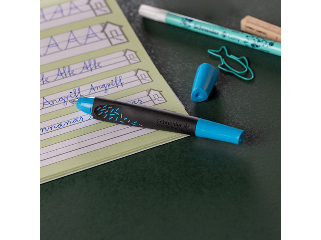 markers, whiteboard marker, blue cap, black body, eraser cap