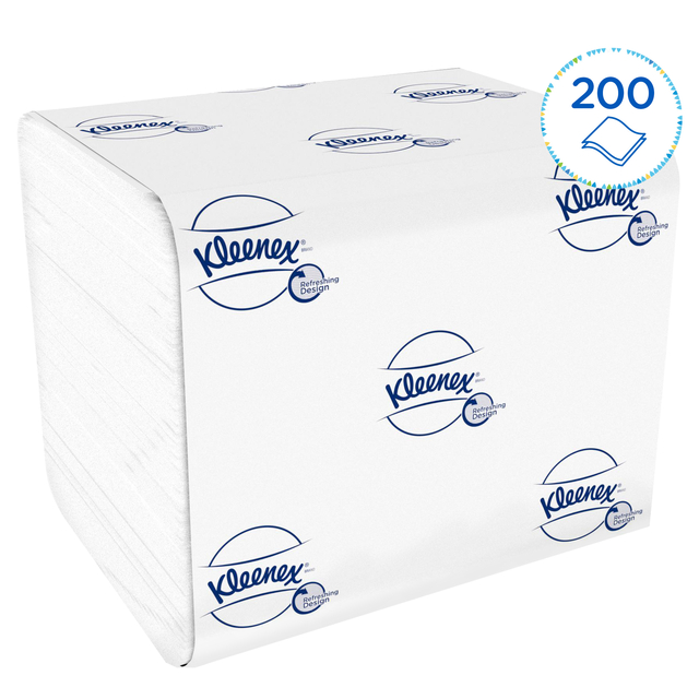Toiletpapier Kleenex gevouwen 2-laags 110x186mm wit 8408