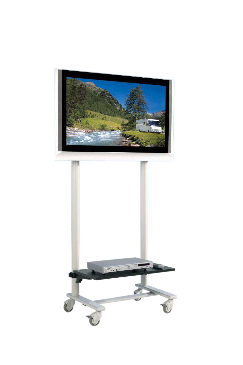 Tv-trolley, tv-rek voor tv' s tot 50 inch met 1 plank Tv-trolley, tv-rek voor tv' s tot 50 inch met 1 plank