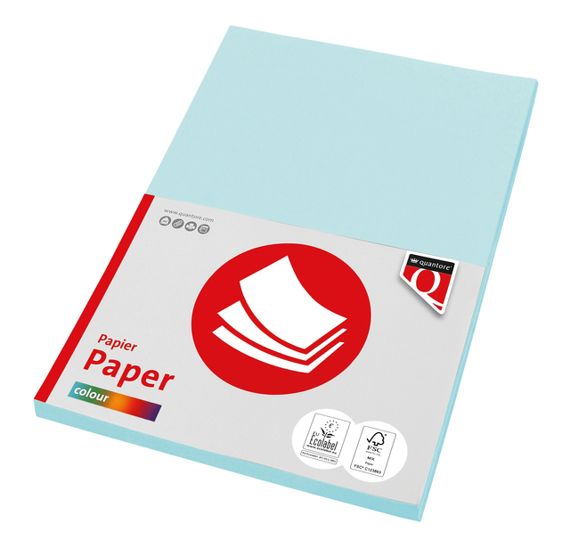 Kopieerpapier Quantore Colour A4 80gr lichtblauw 100 vel Kopieerpapier Quantore Colour A4 80gr lichtblauw 100 vel