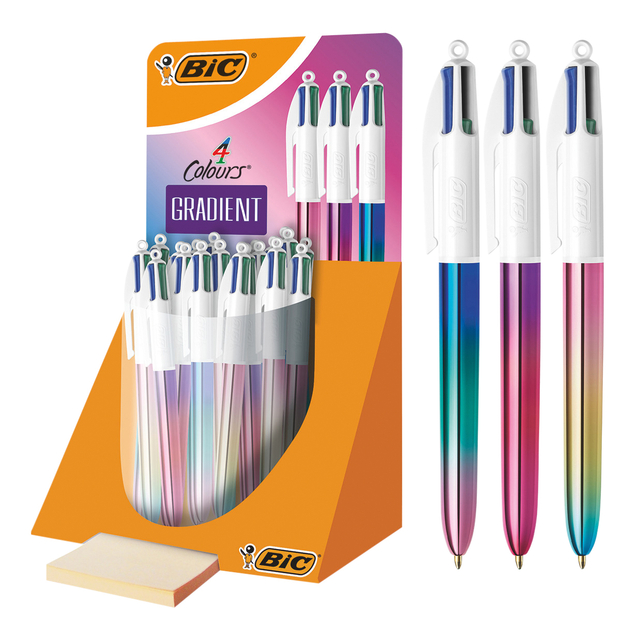 Balpen Bic 4kleuren gradient medium assorti Balpen Bic 4kleuren gradient medium assorti