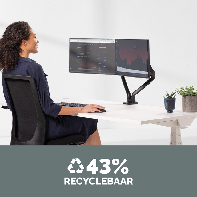 Monitorarm Fellowes Platinum Series dubbel horizontaal