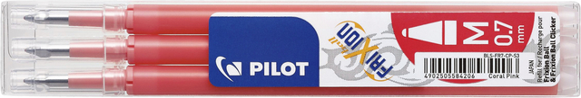 Rollerpenvulling Pilot friXion medium koraalroze set à 3 stuks Rollerpenvulling Pilot friXion medium koraalroze set à 3 stuks