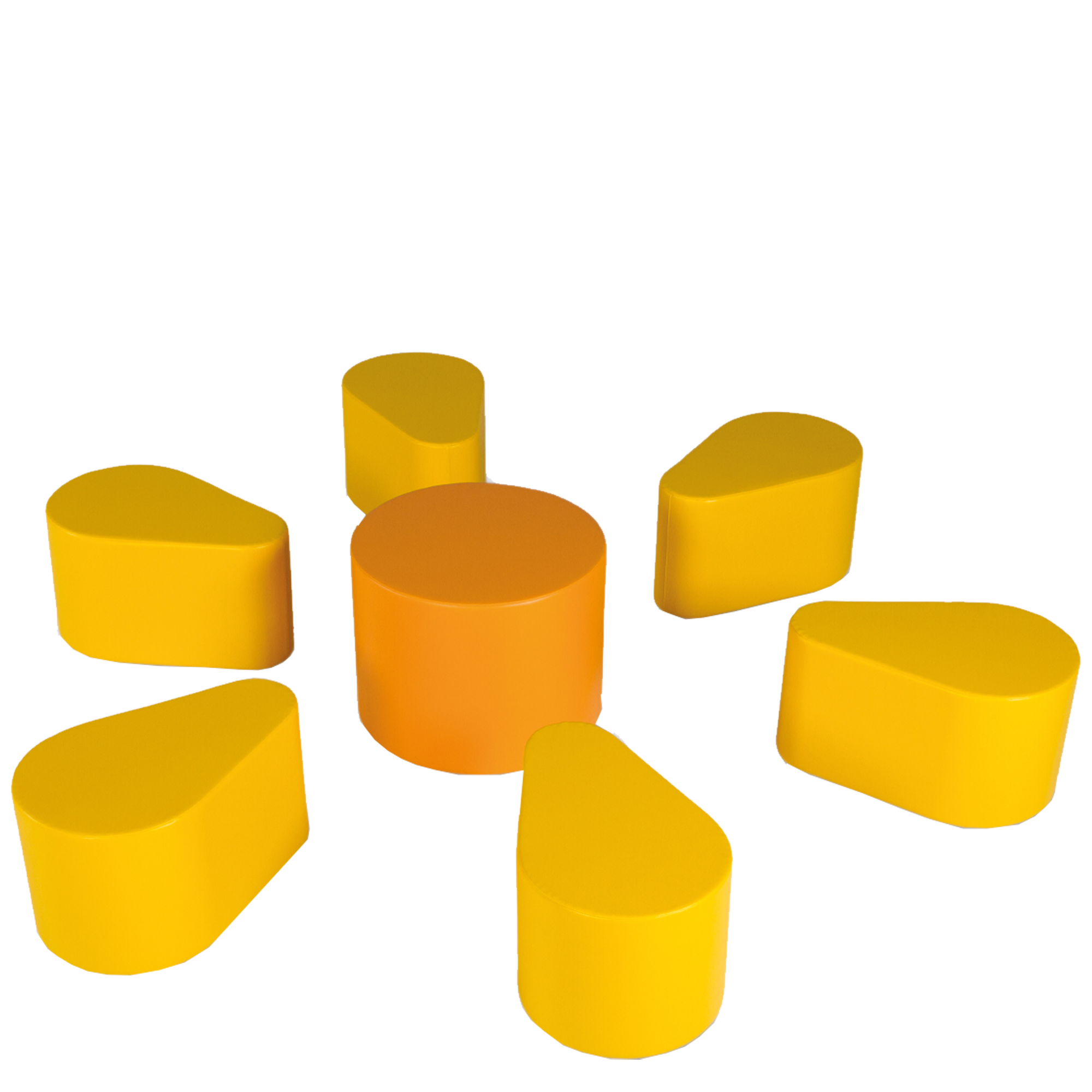 Zitgroep Flowerpower, 7 stuks met kunstlederen bekleding Zitgroep Flowerpower, 7 stuks met kunstlederen bekleding