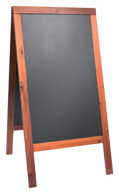 Stoepbord Securit 700x1250x40mm mahonie hout