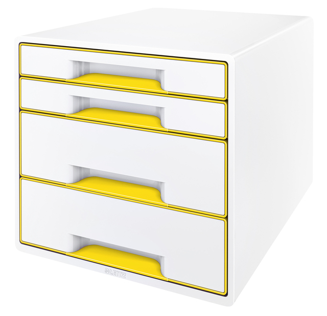 Ladenblok Leitz WOW CUBE 4 laden wit/geel Ladenblok Leitz WOW CUBE 4 laden wit/geel