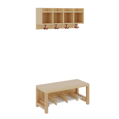 Complete kledingkast met een simpele rij planken
