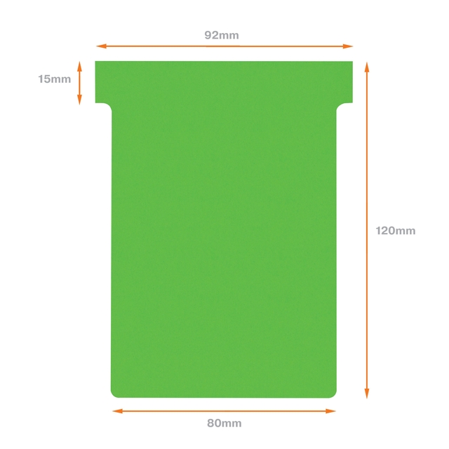 T-kaart Nobo nr.3 80mm groen 100 stuks