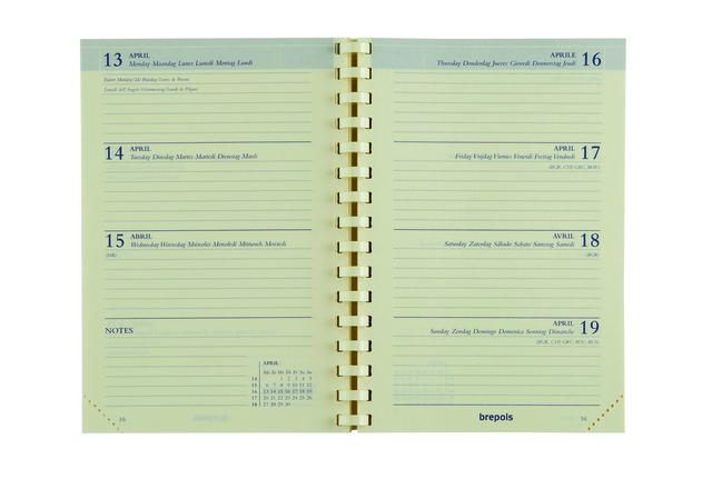 planner, calendar, open notebook, spiral binding, pages