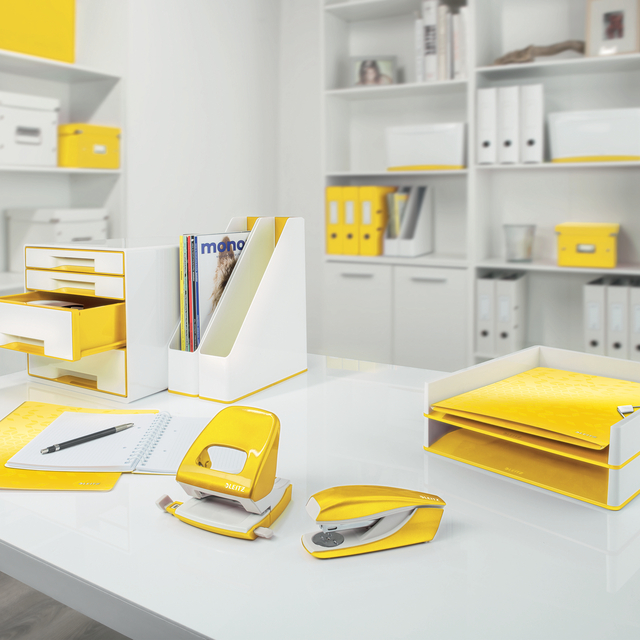 Ringband Leitz WOW A4 maxi 2-rings D-mechaniek 25mm geel