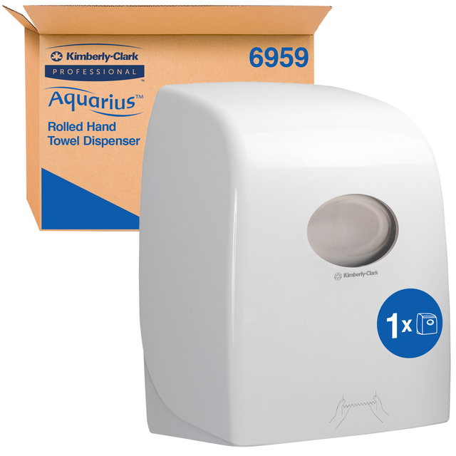 Handdoekroldispenser Kimberly Clark Aquarius wit 6959 Handdoekroldispenser Kimberly Clark Aquarius wit 6959