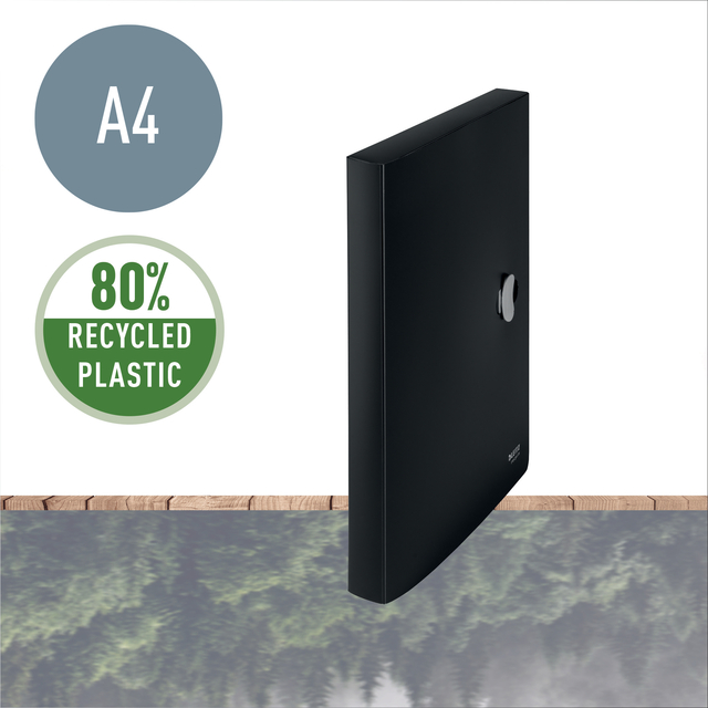 binder, zwart, plastic, 60% gerecycled, 80% gerecycled
