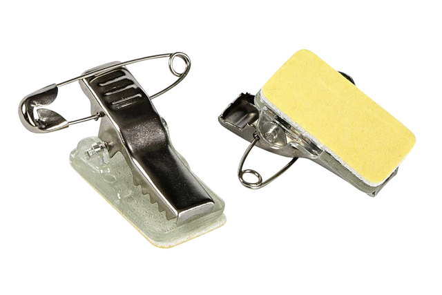 Clip met speld Europel zelfklevend voor badges Clip met speld Europel zelfklevend voor badges