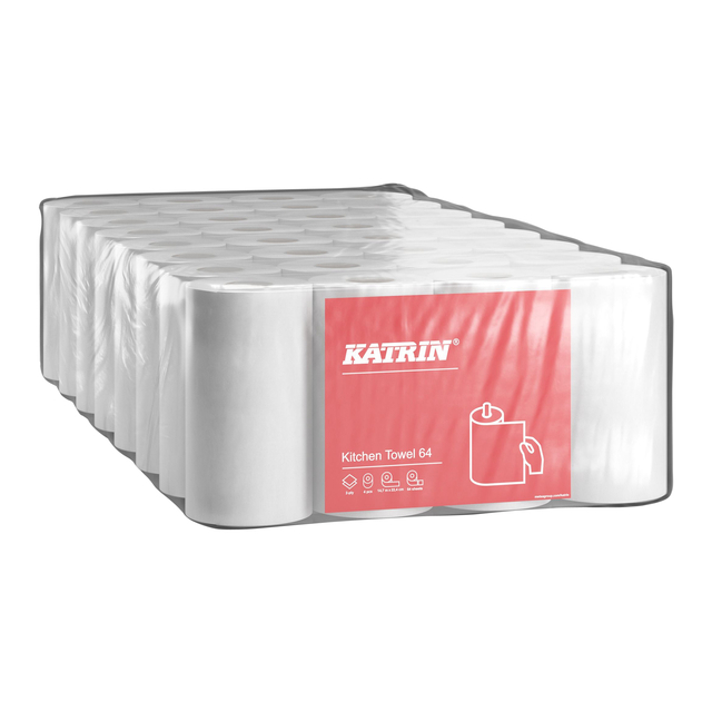 Keukenrol Katrin 2-laags 64 vel wit 87075