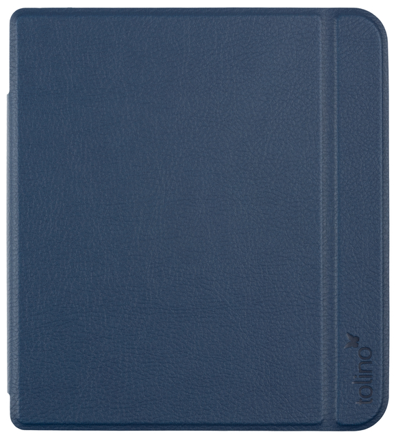 notitieboek, folio, blauw, leer, hoes
