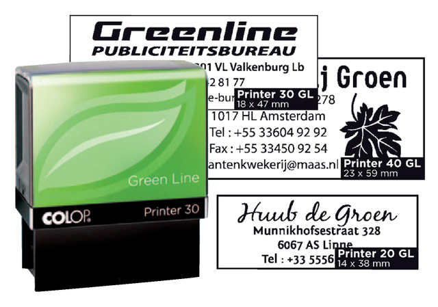 Tekststempel Colop Printer 20 Green Line personaliseerbaar groen