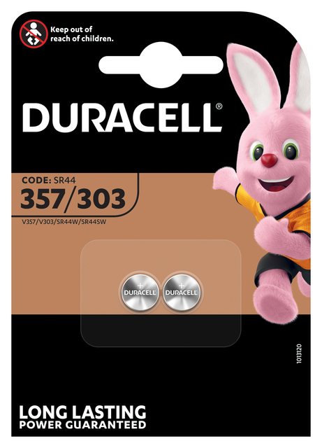 Batterij Duracell knoopcel 2x357/303 zilver oxide Ø11,6mm 2 stuks Batterij Duracell knoopcel 2x357/303 zilver oxide Ø11,6mm 2 stuks