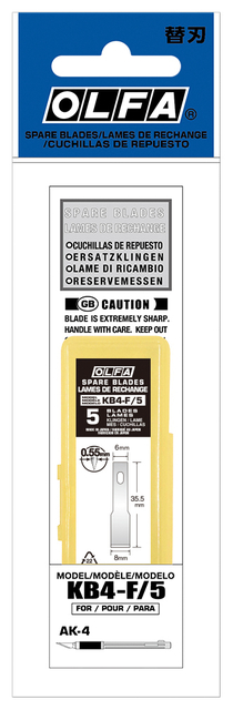 Reservemes Olfa KB4-F blister à 5 stuks Reservemes Olfa KB4-F blister à 5 stuks