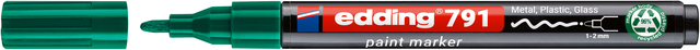 Paintmarker edding 791 op alcoholbasis 1-2mm groen Paintmarker edding 791 op alcoholbasis 1-2mm groen