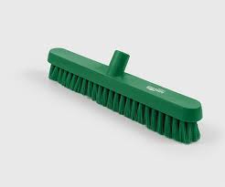 Hillbrush Veegbezem Kunststof 39cm Groen doos 4 stuks