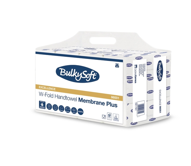 Handdoek BulkySoft Excellence w-vouw 3-laags 205x420mm 12x75 vel wit 86001