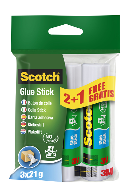 Lijmstift Scotch 21gr 2+1 gratis Lijmstift Scotch 21gr 2+1 gratis