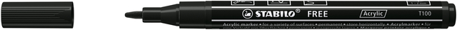 Acrylmarker STABILO  Free Acrylic T100 zwart Acrylmarker STABILO  Free Acrylic T100 zwart