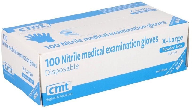 nitrile gloves, medical gloves, disposable gloves, box packaging, blue and white