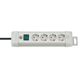 Brennenstuhl Stekkerdoos, 4 sockets, 1.8m, grijs, met schakelaar