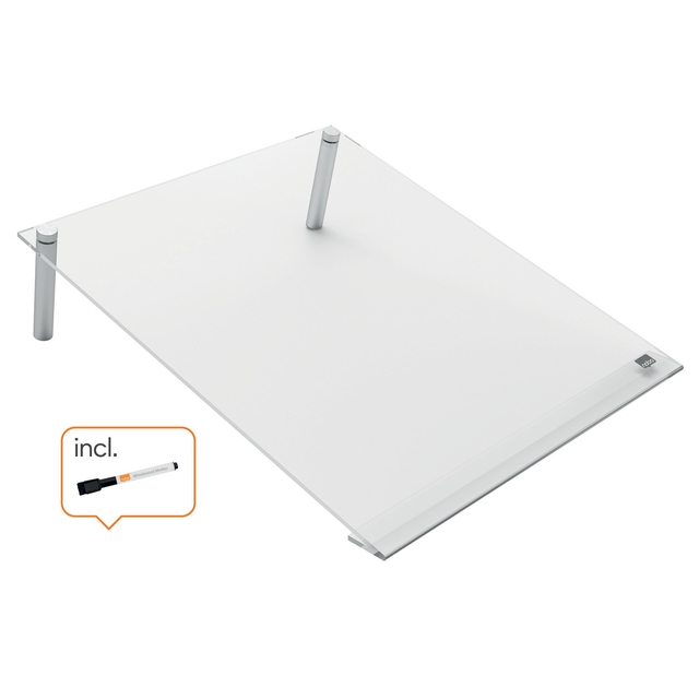 Notitiebord Nobo transparant acryl schuin A4