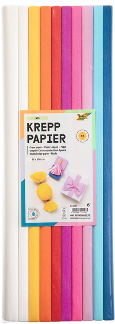 Crêpepapier Folia 50x200cm Mix 10 kleuren