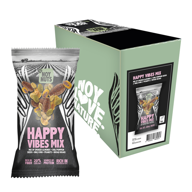 Noten NoyNuts happy vibes mix zak 45 gram Noten NoyNuts happy vibes mix zak 45 gram