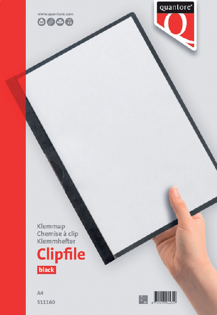 Klemmap Quantore A4 3mm zwart Klemmap Quantore A4 3mm zwart