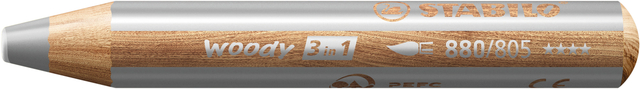 Kleurpotloden STABILO 880 woody 3 in 1 multitalent zilver Kleurpotloden STABILO 880 woody 3 in 1 multitalent zilver