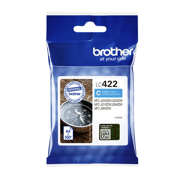 Inktcartridge Brother LC-422C blauw Inktcartridge Brother LC-422C blauw