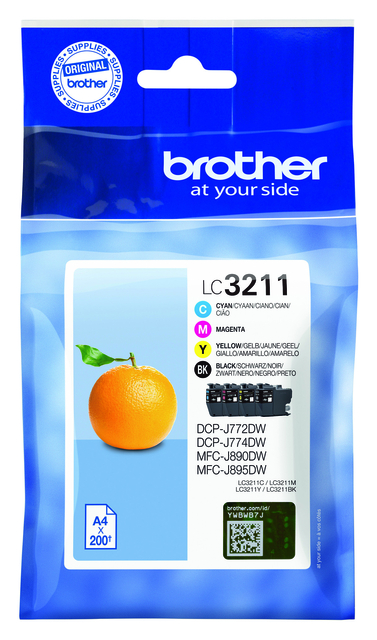 Inktcartridge Brother LC-3211 Zwart + 3 kleuren Inktcartridge Brother LC-3211 Zwart + 3 kleuren