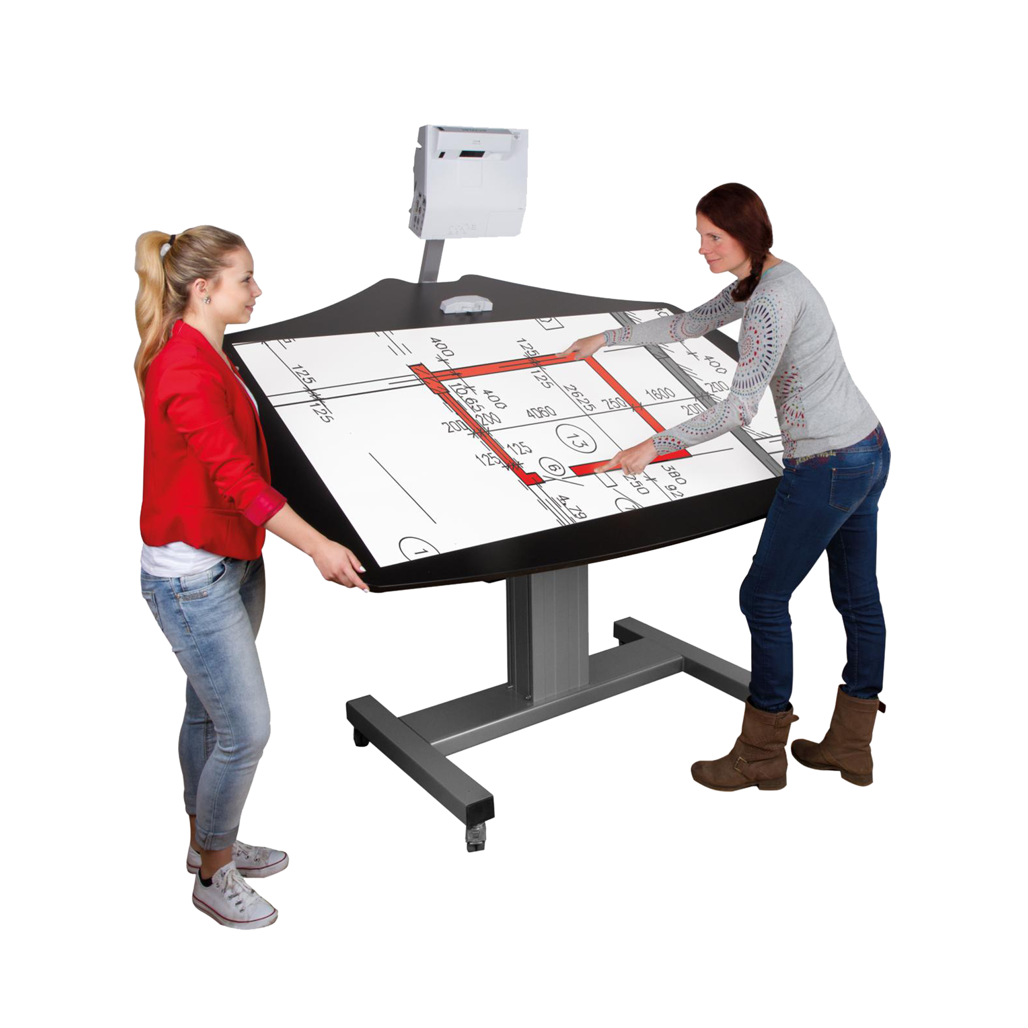 Mobiel kantelbaar whiteboard in cloudboard-design - 1,44 x 0,90 m, elektrisch in hoogte verstelbaar & kantelbare houder, H-vormig rolframe Mobiel kantelbaar whiteboard in cloudboard-design - 1,44 x 0,90 m, elektrisch in hoogte verstelbaar & kantelbare houder, H-vormig rolframe