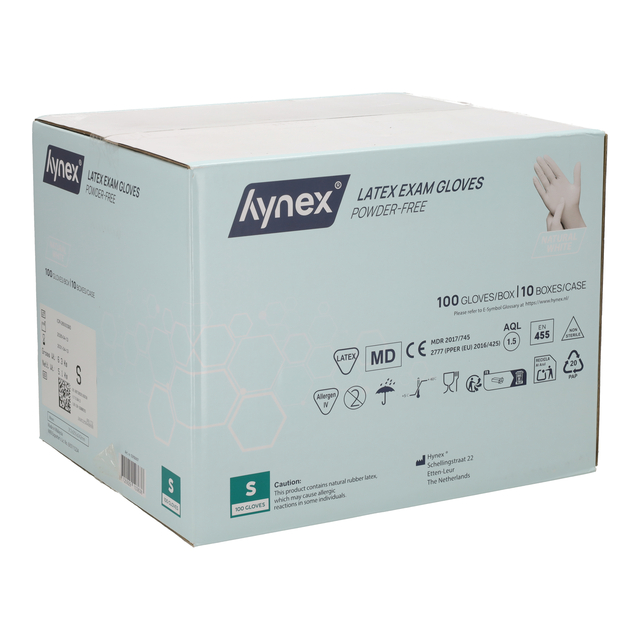 latex handschoenen, exam gloves, poedervrij, doos verpakking, latex material?