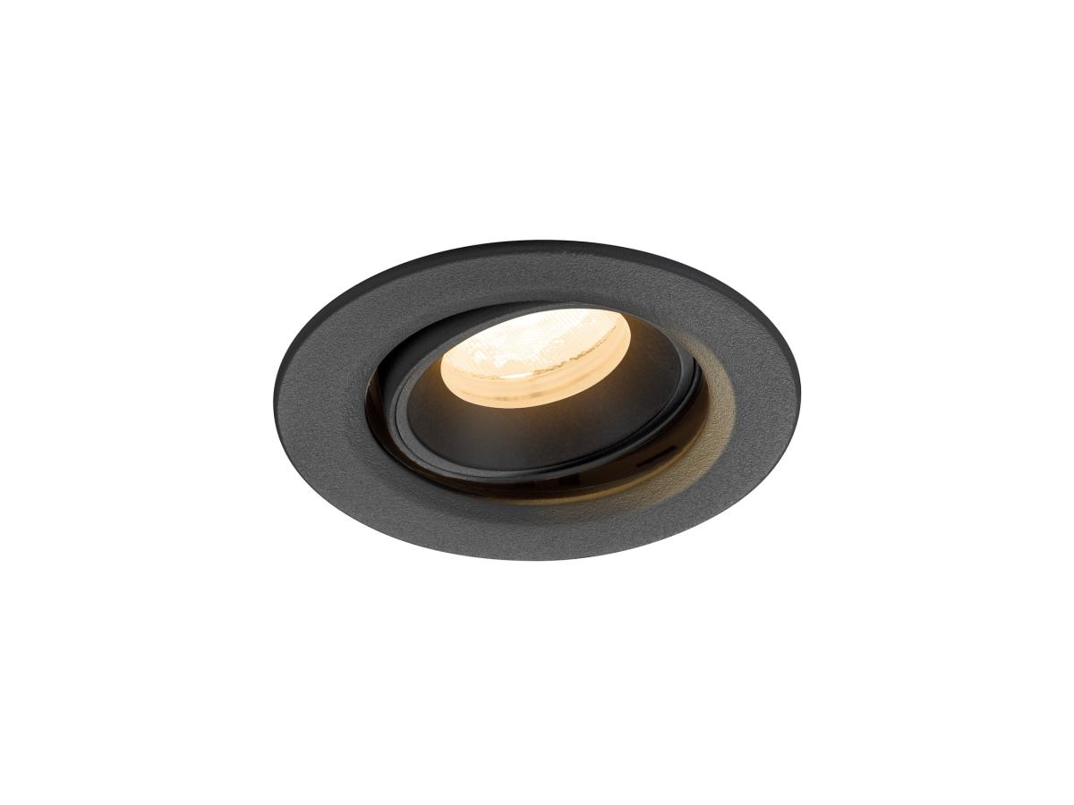 inbouwspot, downlight, LED, kleur: grijs/zwart, rounde plafondspot