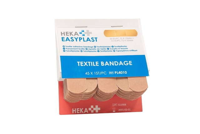 textile bandage, fabric bandage, peach color, adhesive bandage, HEKA easyplast